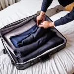 travel suitcase packing clothes