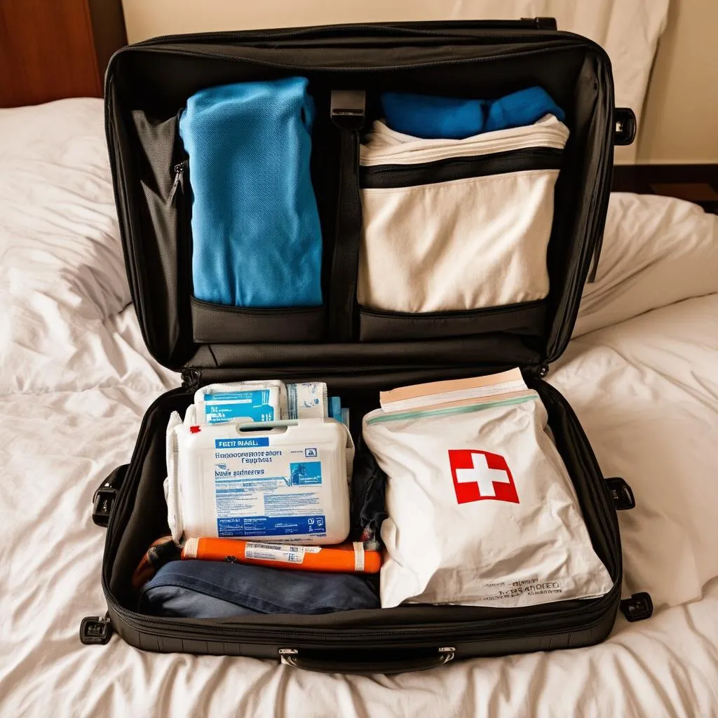 travel essentials including medication and first aid