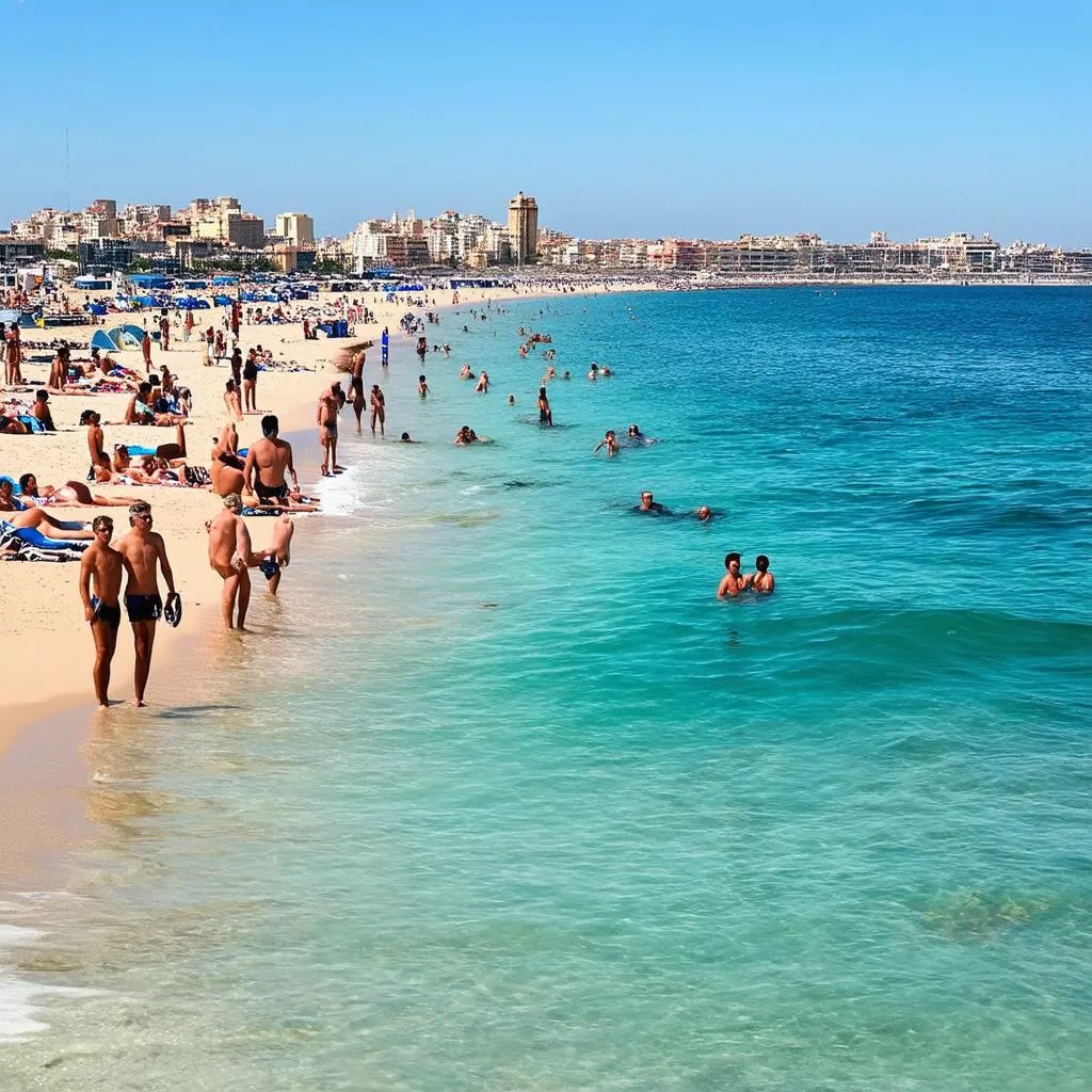 Barcelona beach in summer