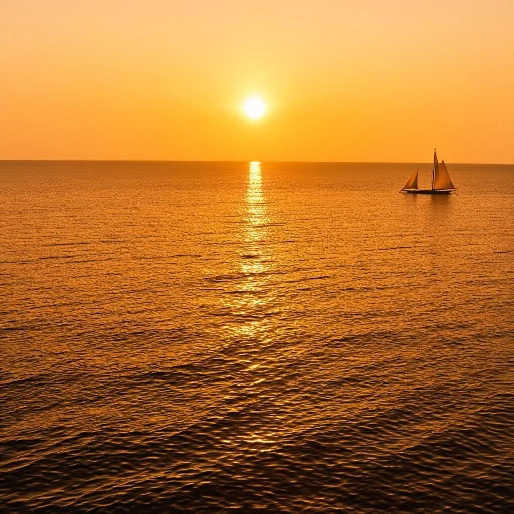 Sunset over Calm Water