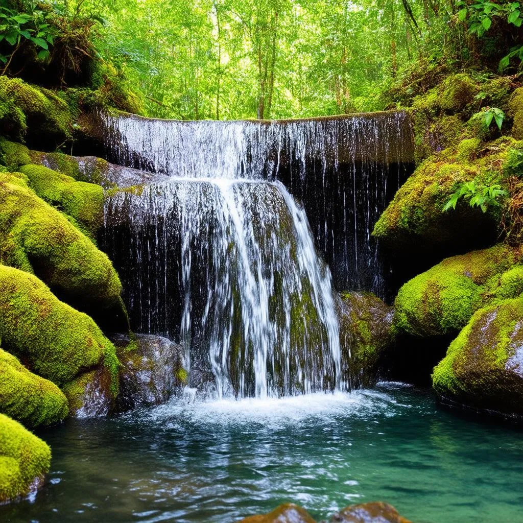 Tranquil Waterfall at Suoi Oi Stream