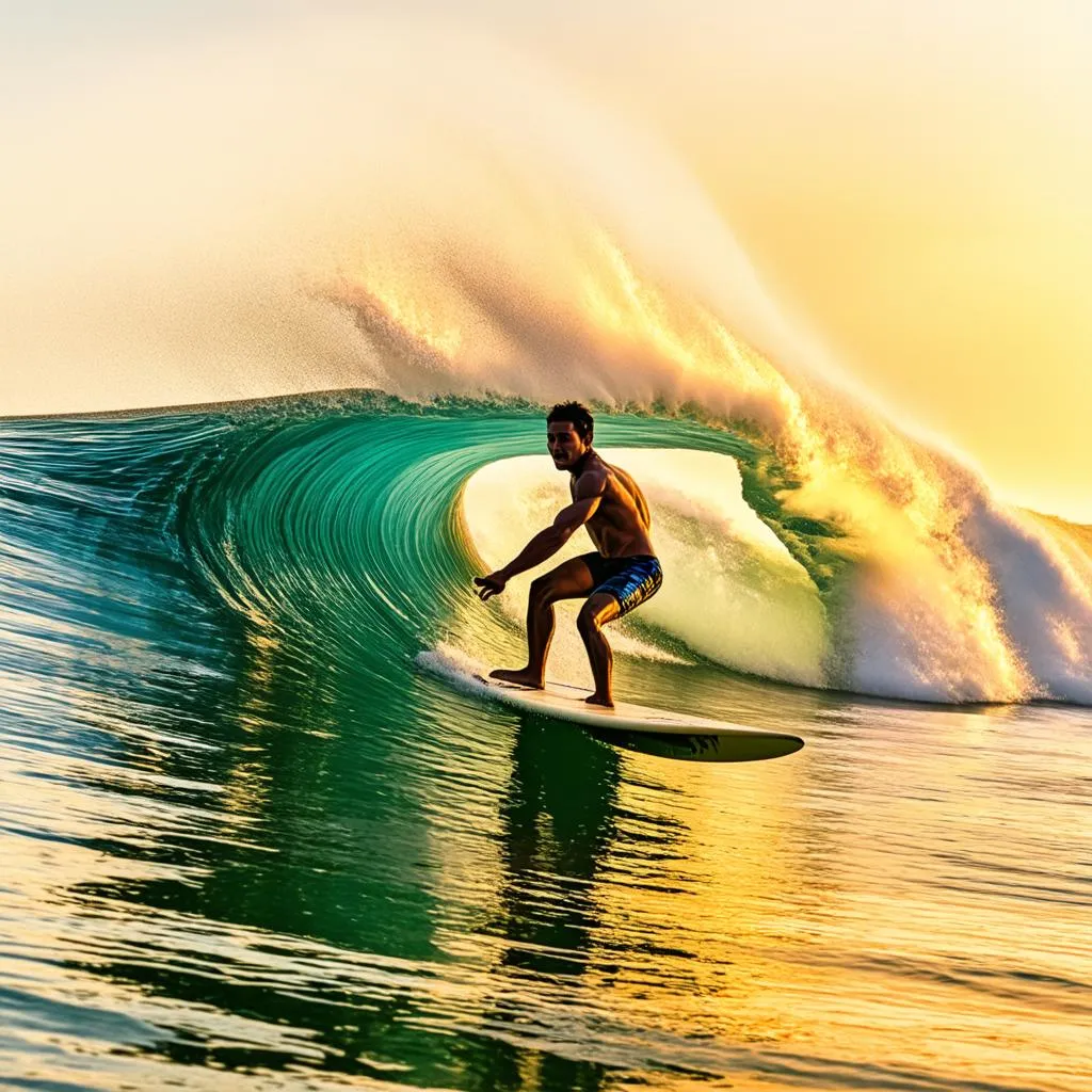 surfer riding wave