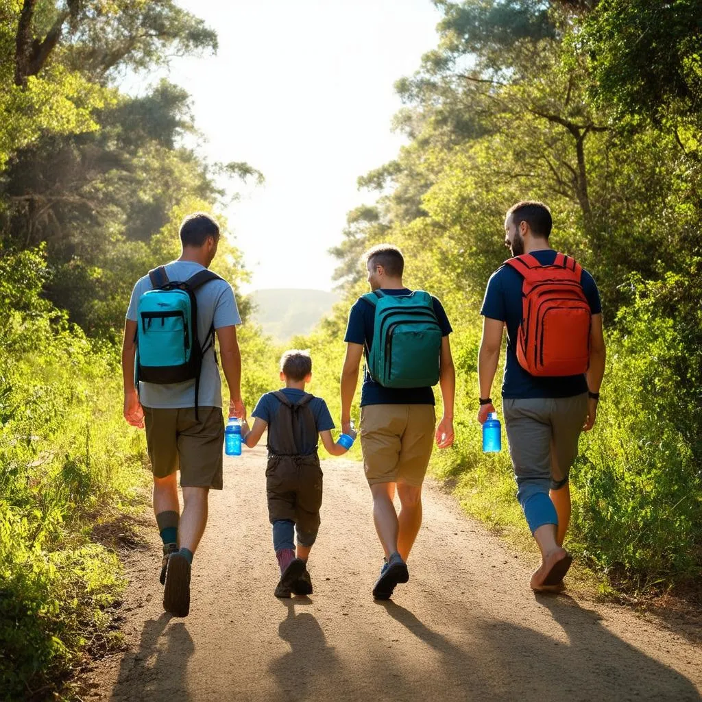 Family enjoying a sustainable trip