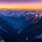 Sunset over the Swiss Alps