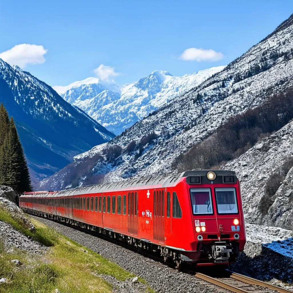 Swiss Alps Train Ride