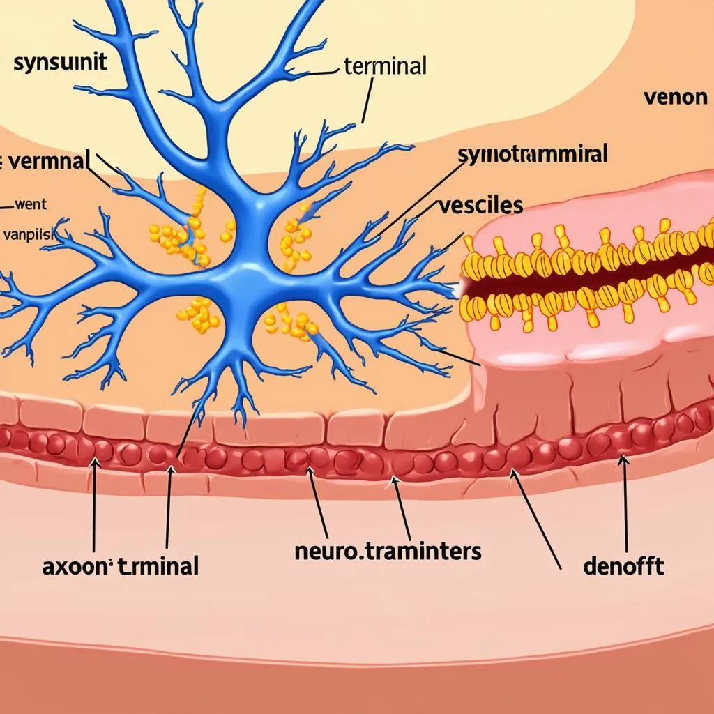 Nerve impulse transmission across a synapse