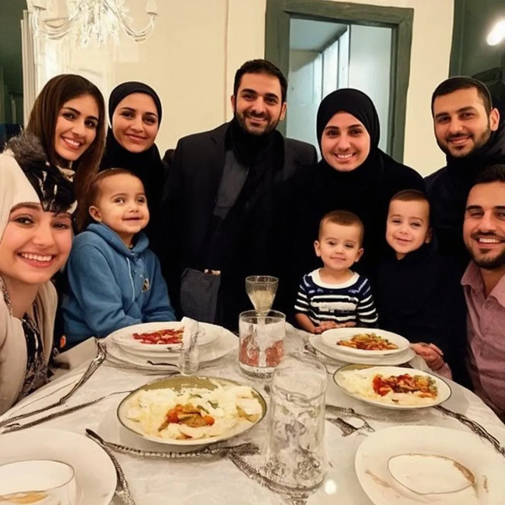 Syrian Family Celebrating