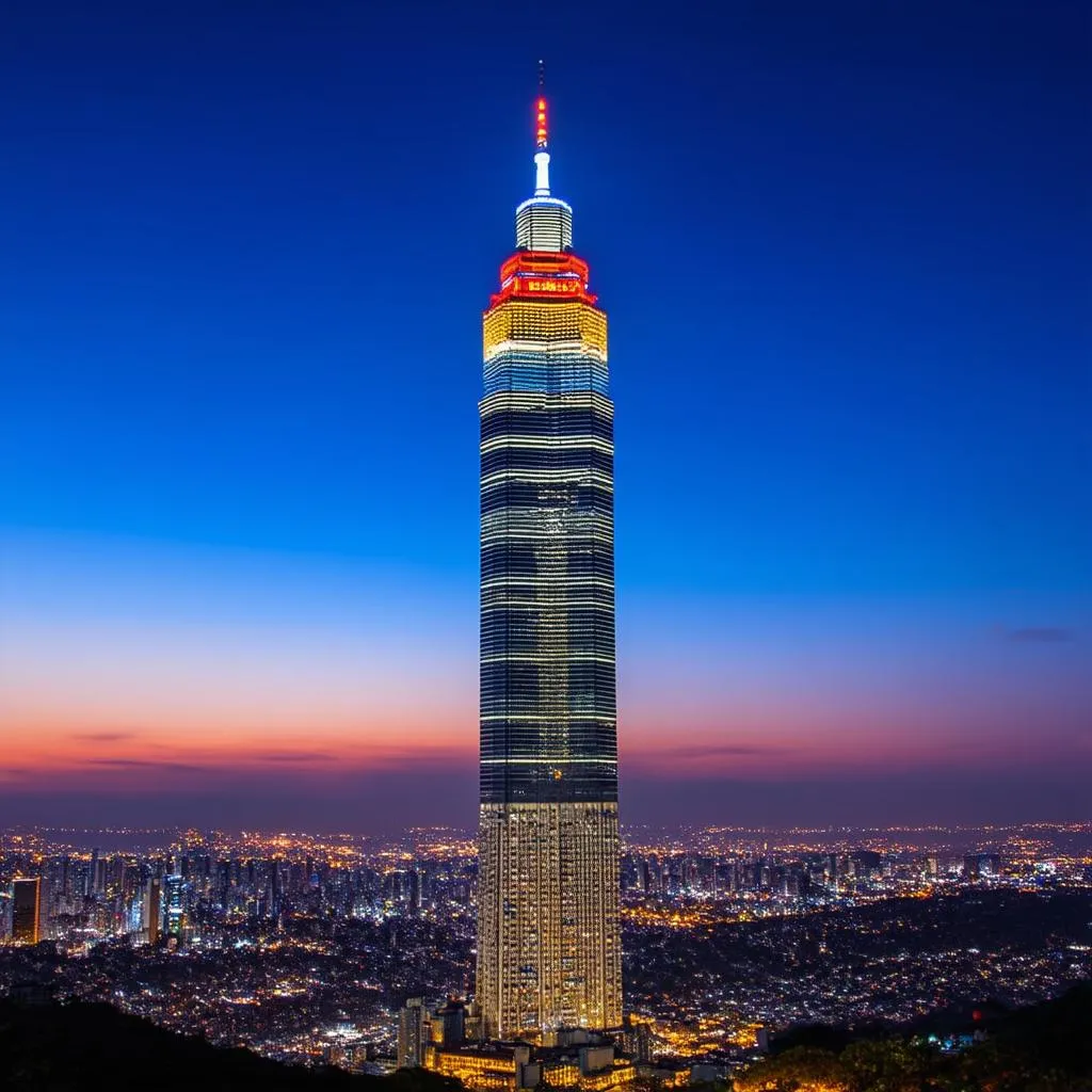 Taipei 101 at dusk