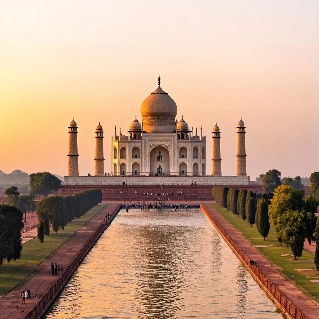 Taj Mahal at sunset