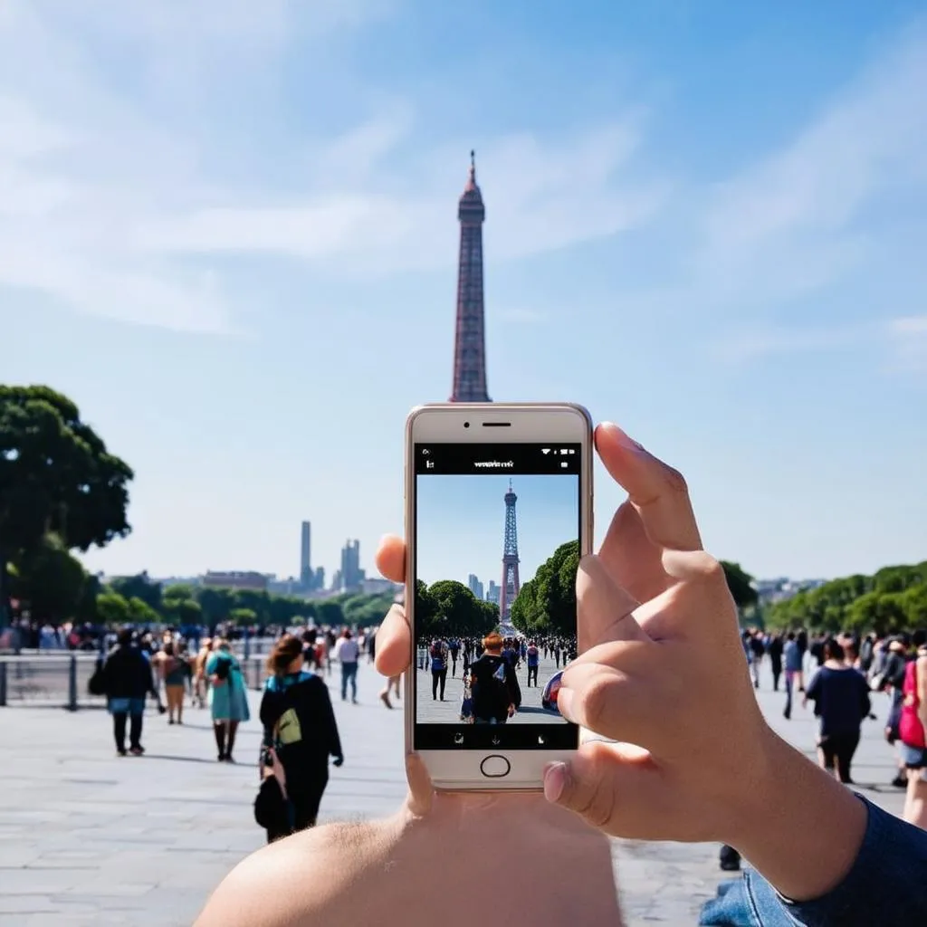 Tourist taking photos