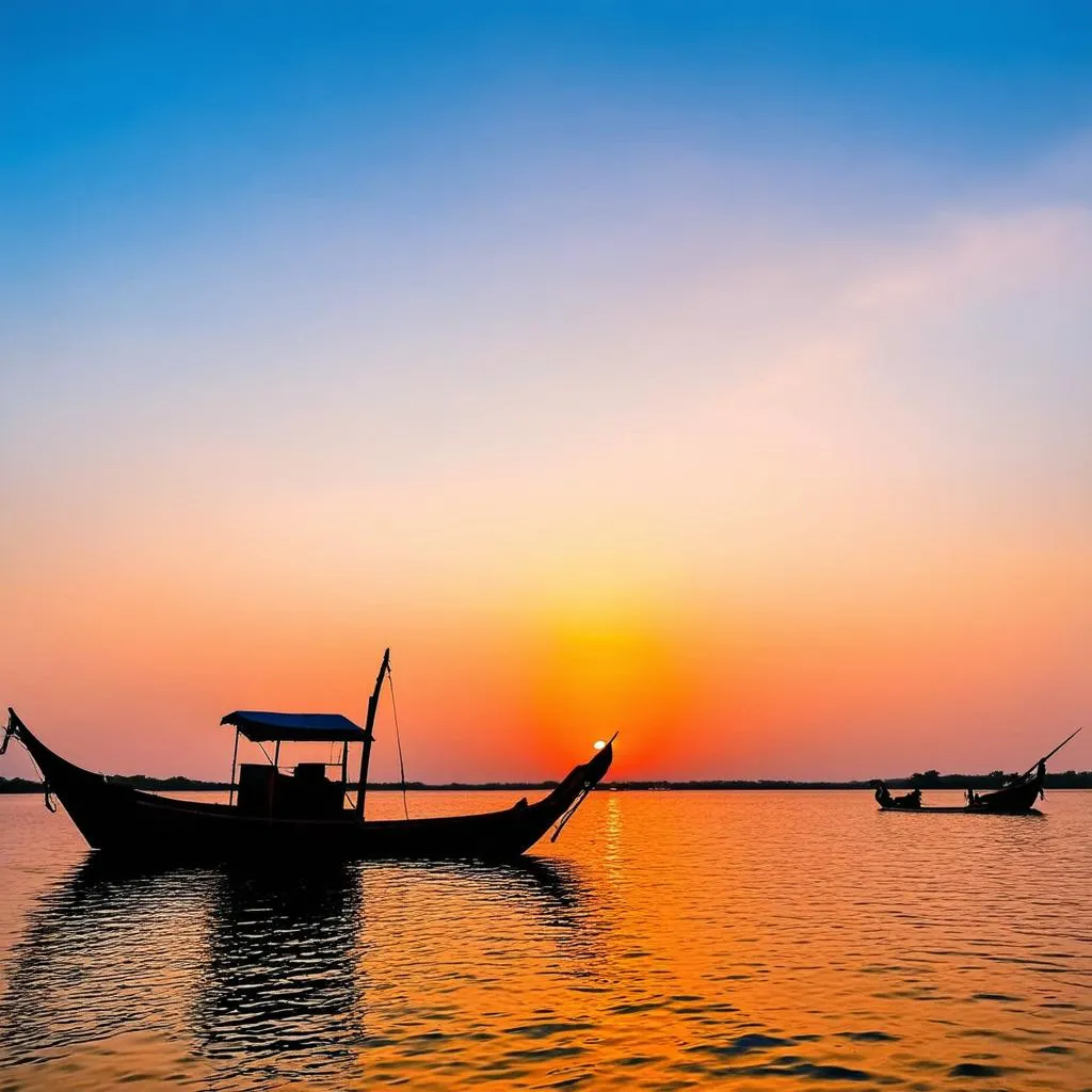 Sunrise over Tam Giang Lagoon