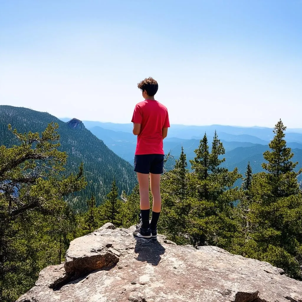 Teenager Enjoying a Solo Hike