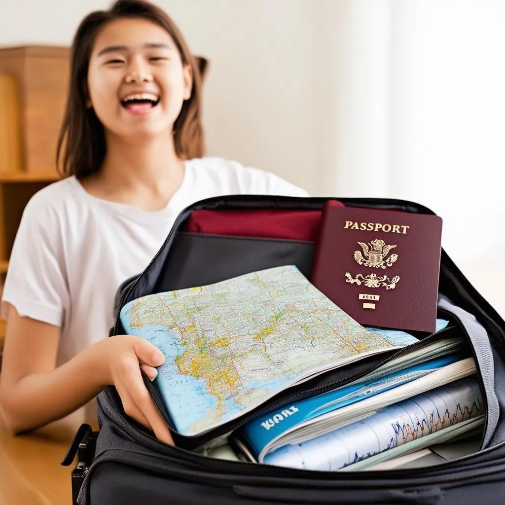 Teenager Prepares for Solo Trip