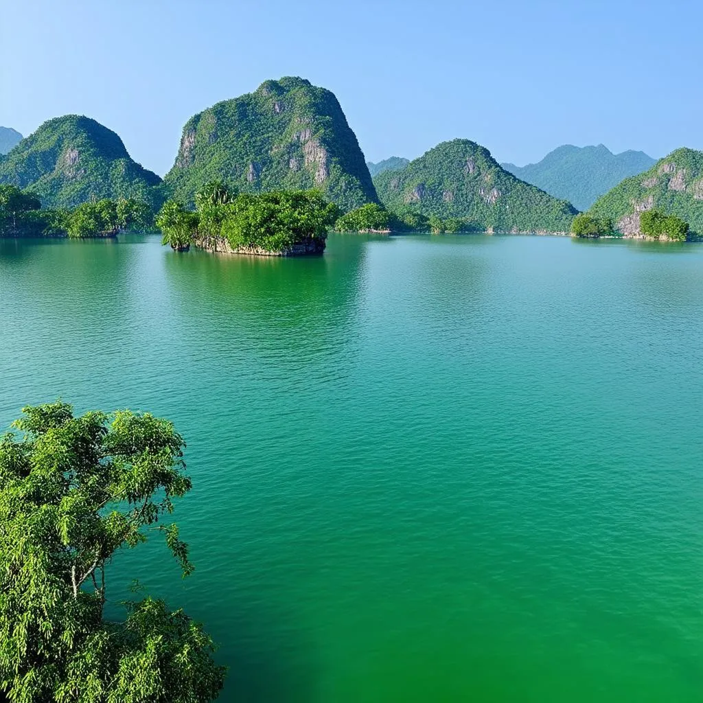 Panoramic view of Thac Ba Lake