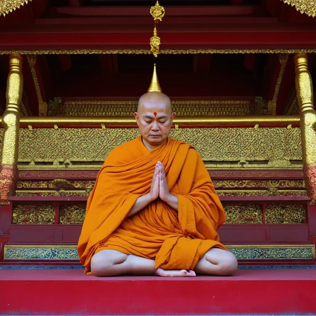 Thai Temple Prayer