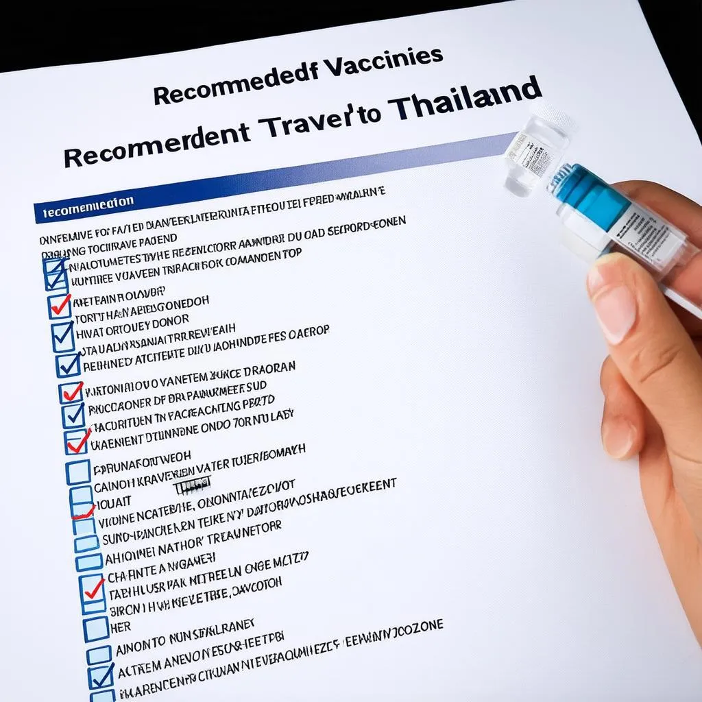 Vaccination Checklist for Thailand