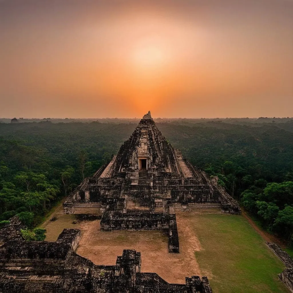 Sunset over Tikal