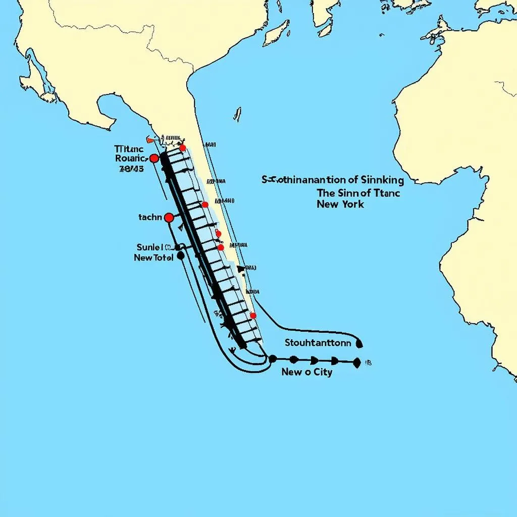 Titanic Route Map