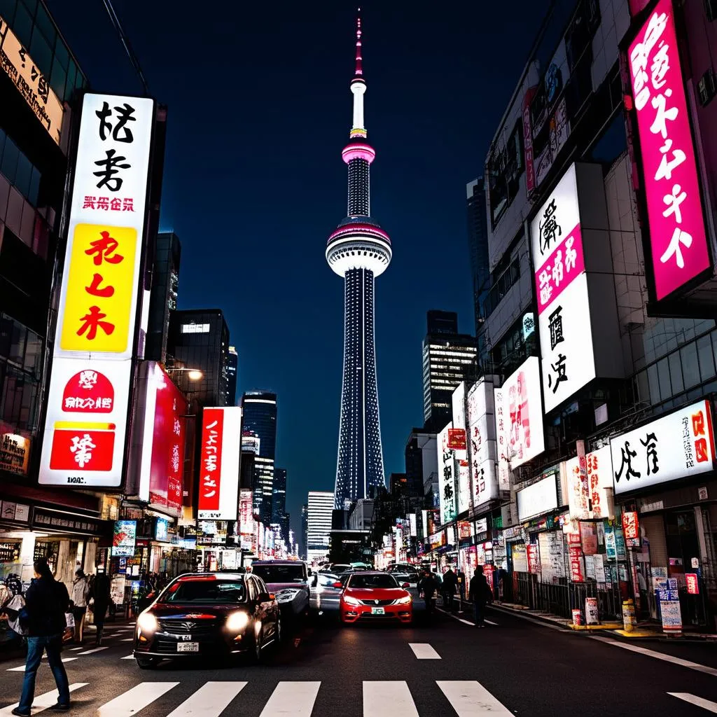 Tokyo Street View at Night