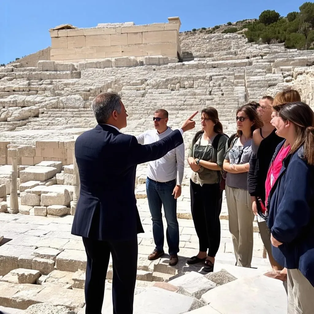 Tour guide on the Acropolis