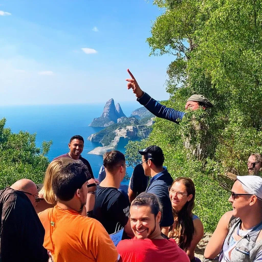 Tour Guide Leading a Group