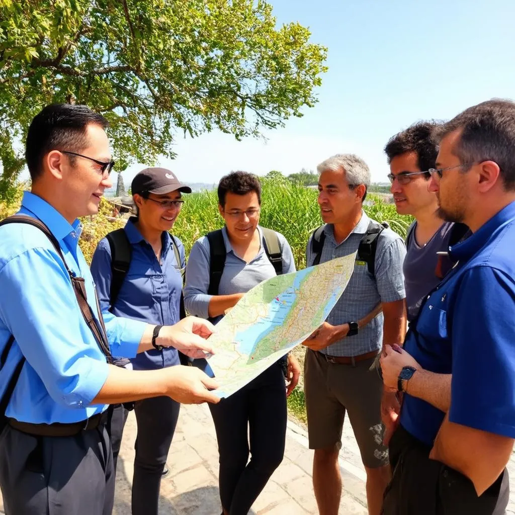 Tour Guide Using a Map