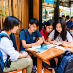 Students studying tourism in Ho Chi Minh City