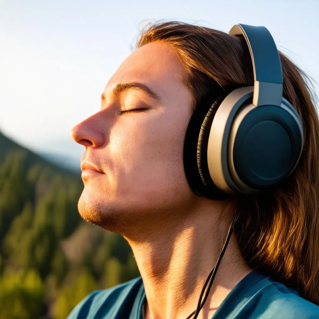 tourist listening nature