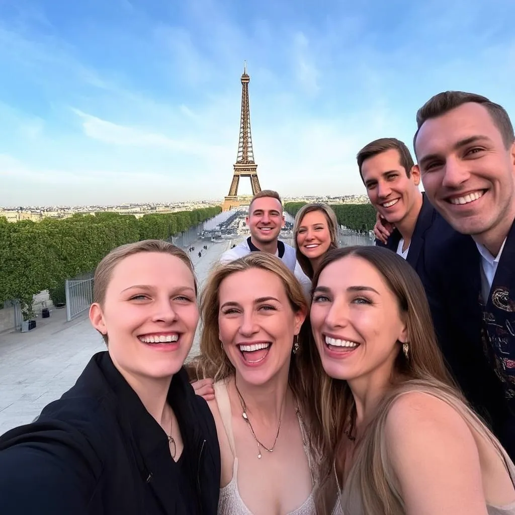 Eiffel Tower Tourists