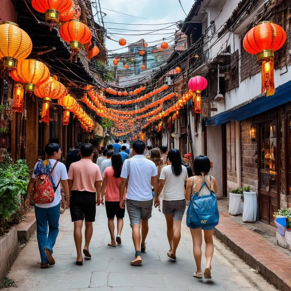 tourists visiting Hoi An