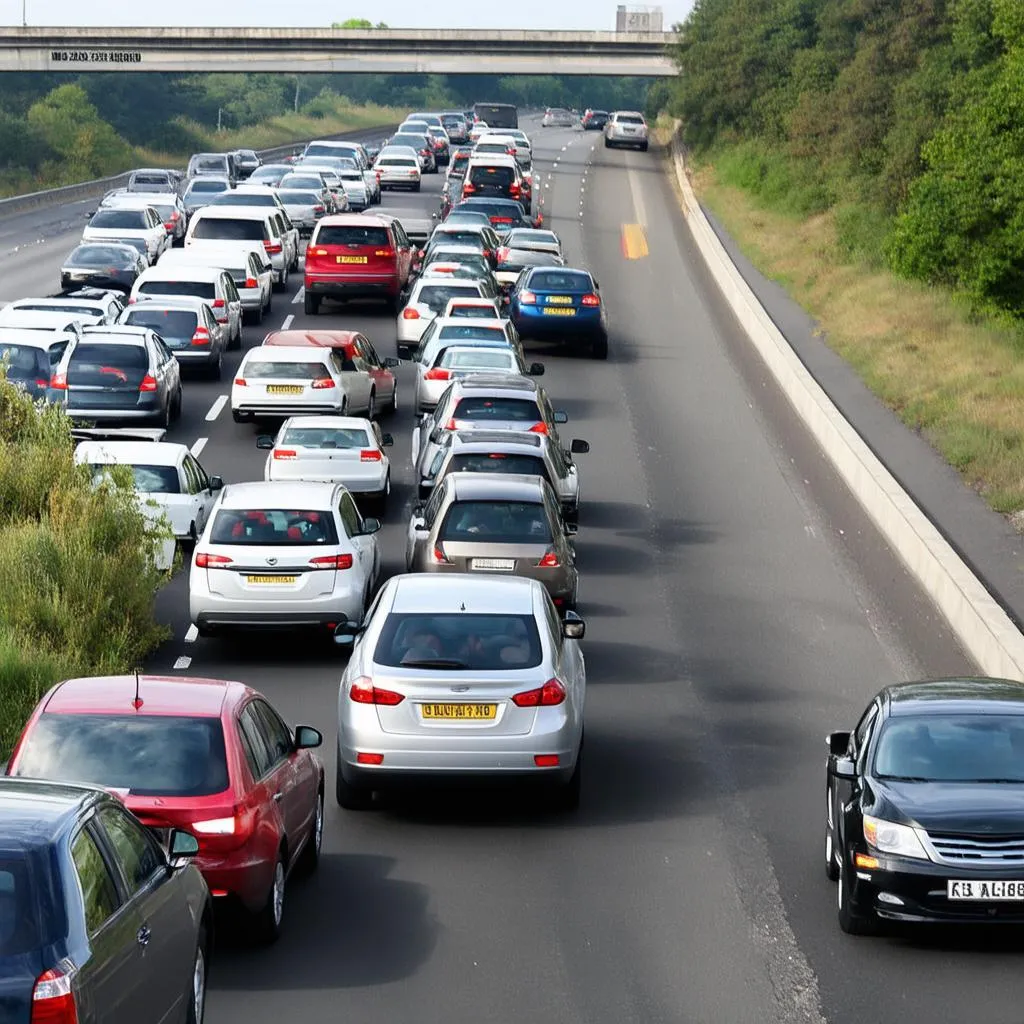 traffic jam on highway