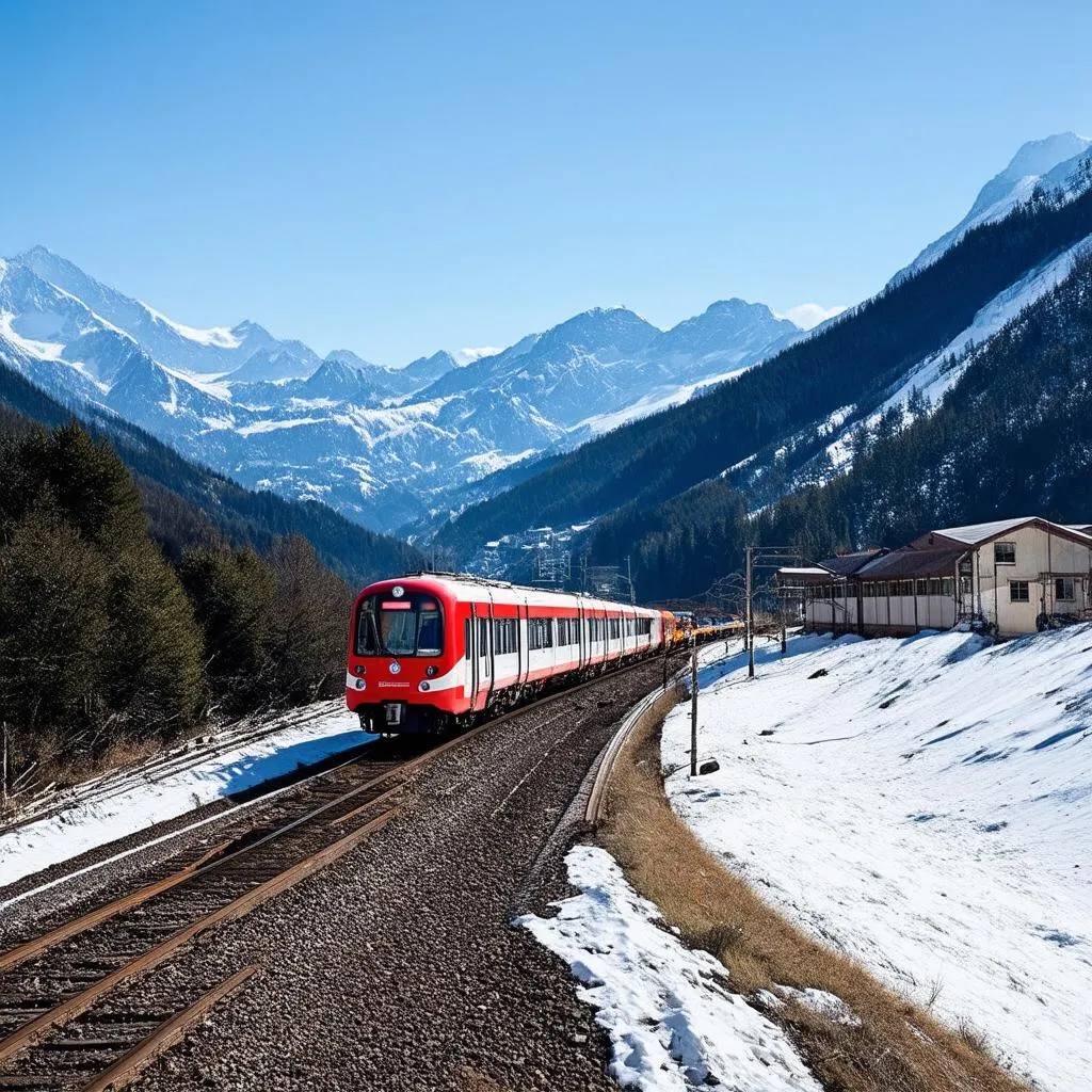 Train Through Swiss Alps