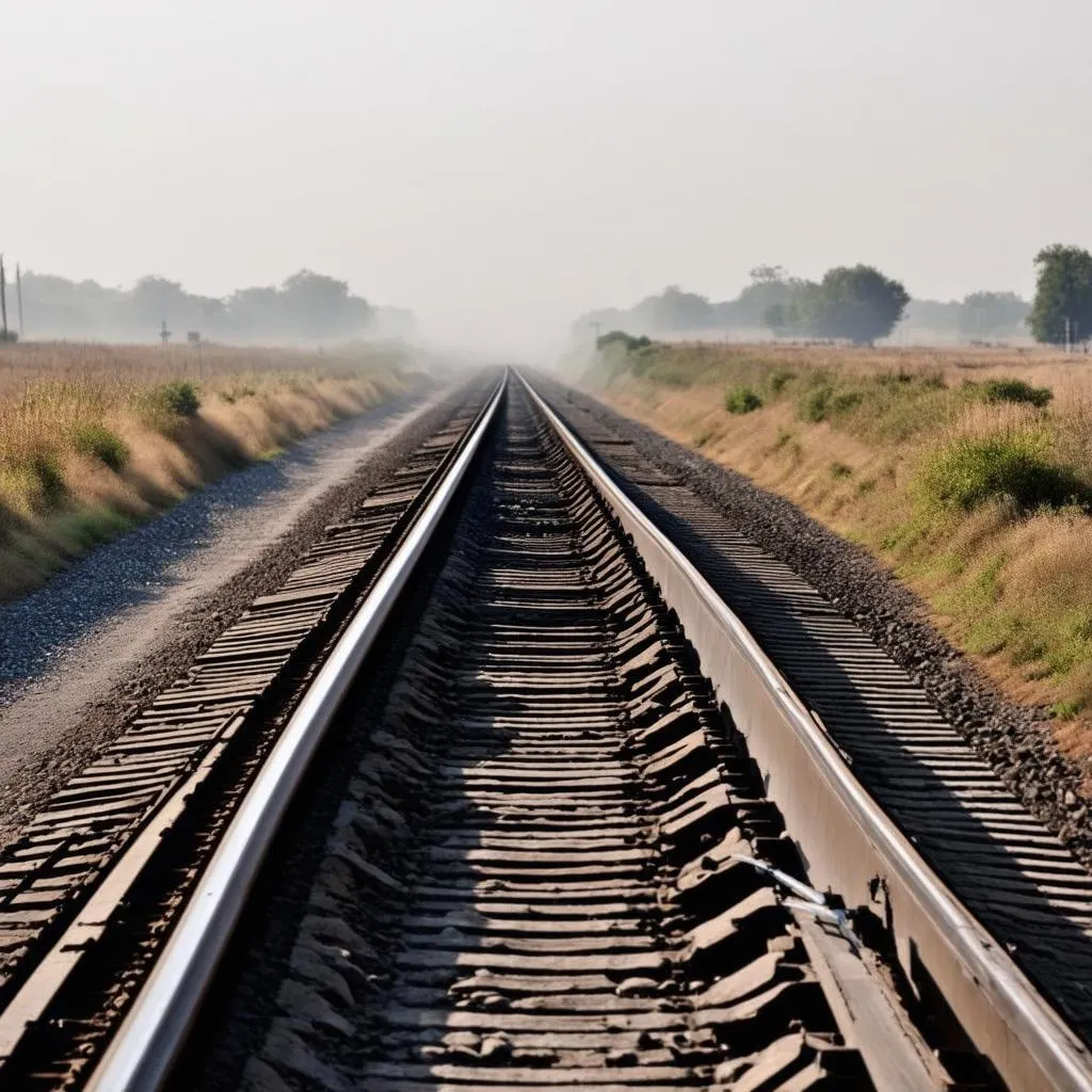 Train Tracks Stretching into the Distance