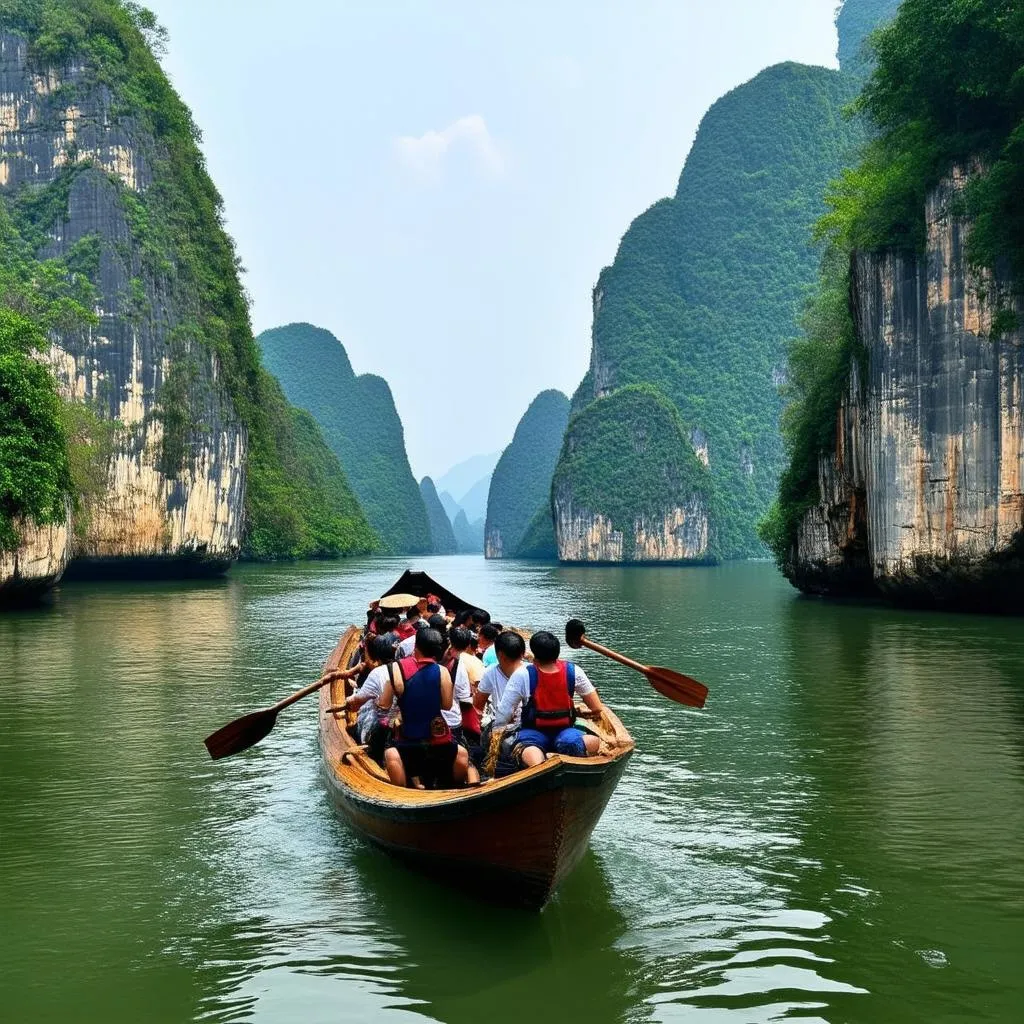 boat ride through trang an