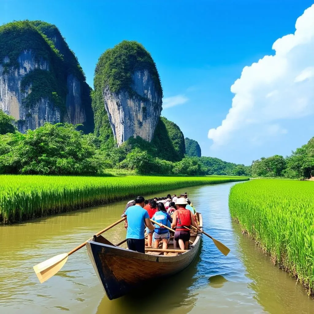 Boat tour through Trang An