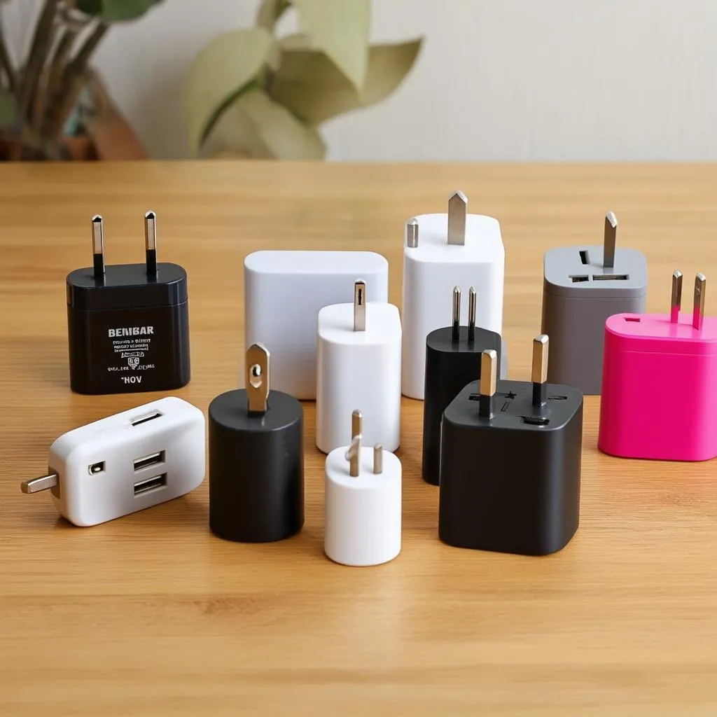 Assortment of travel adapters