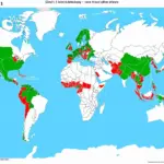 World map with travel advisory levels