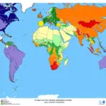 World map with travel advisory levels