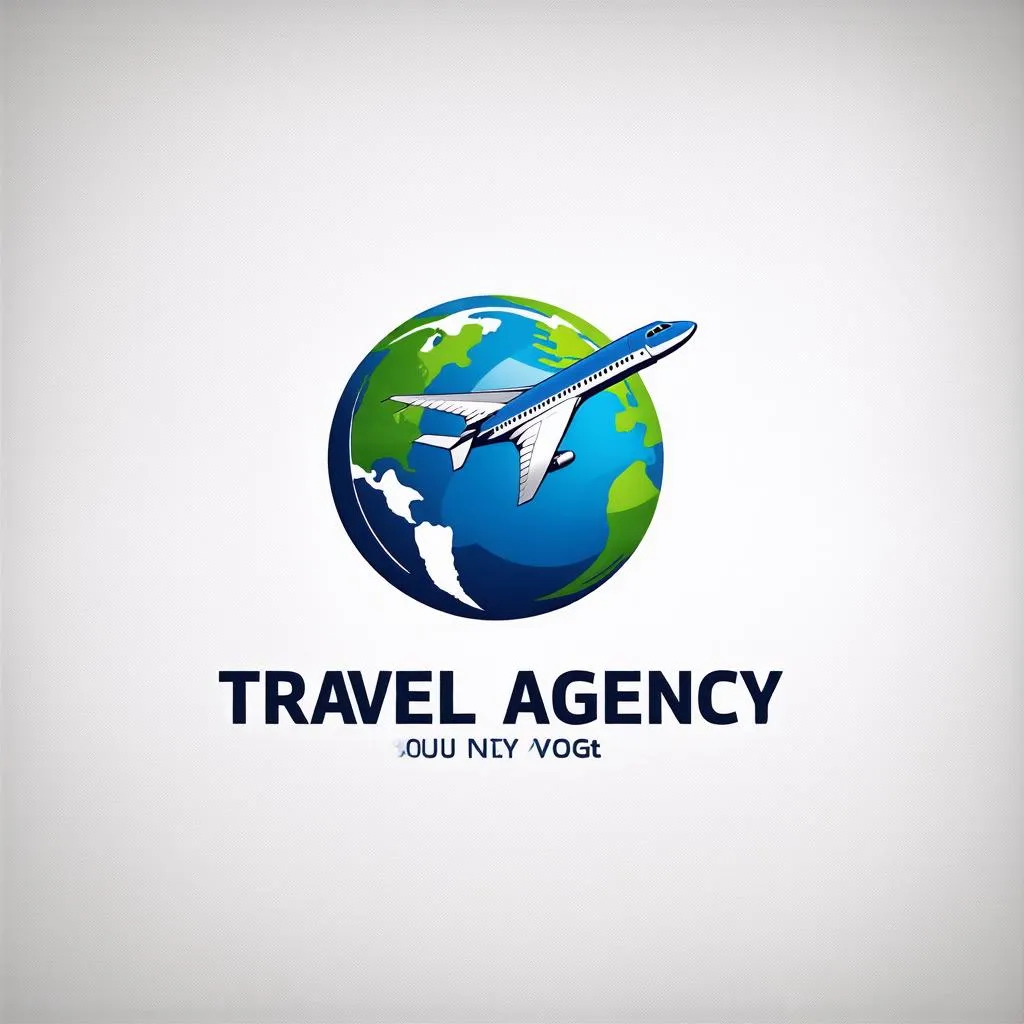 Travel Agency Logo With Airplane and Globe 