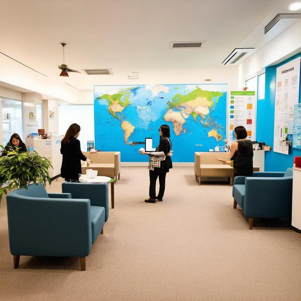 Modern and welcoming travel agency office