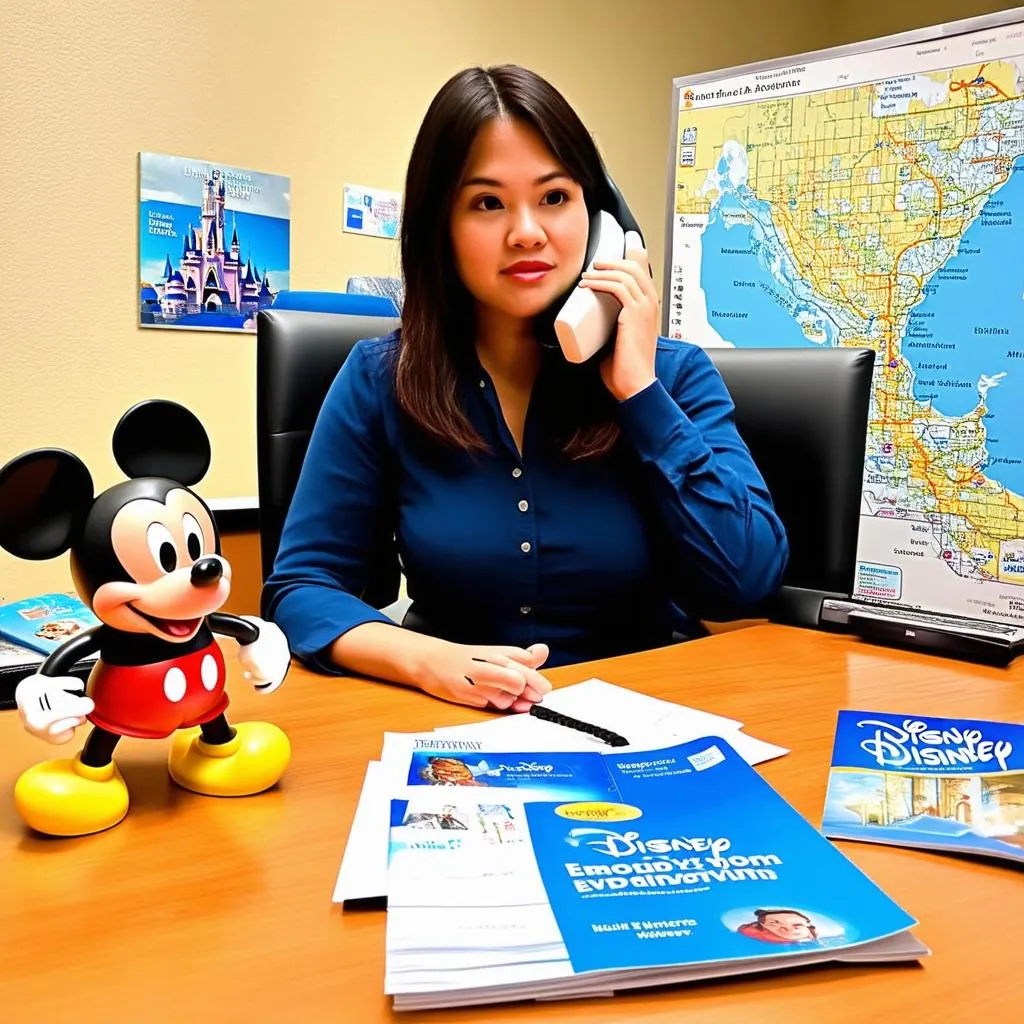 travel agent planning disney vacation