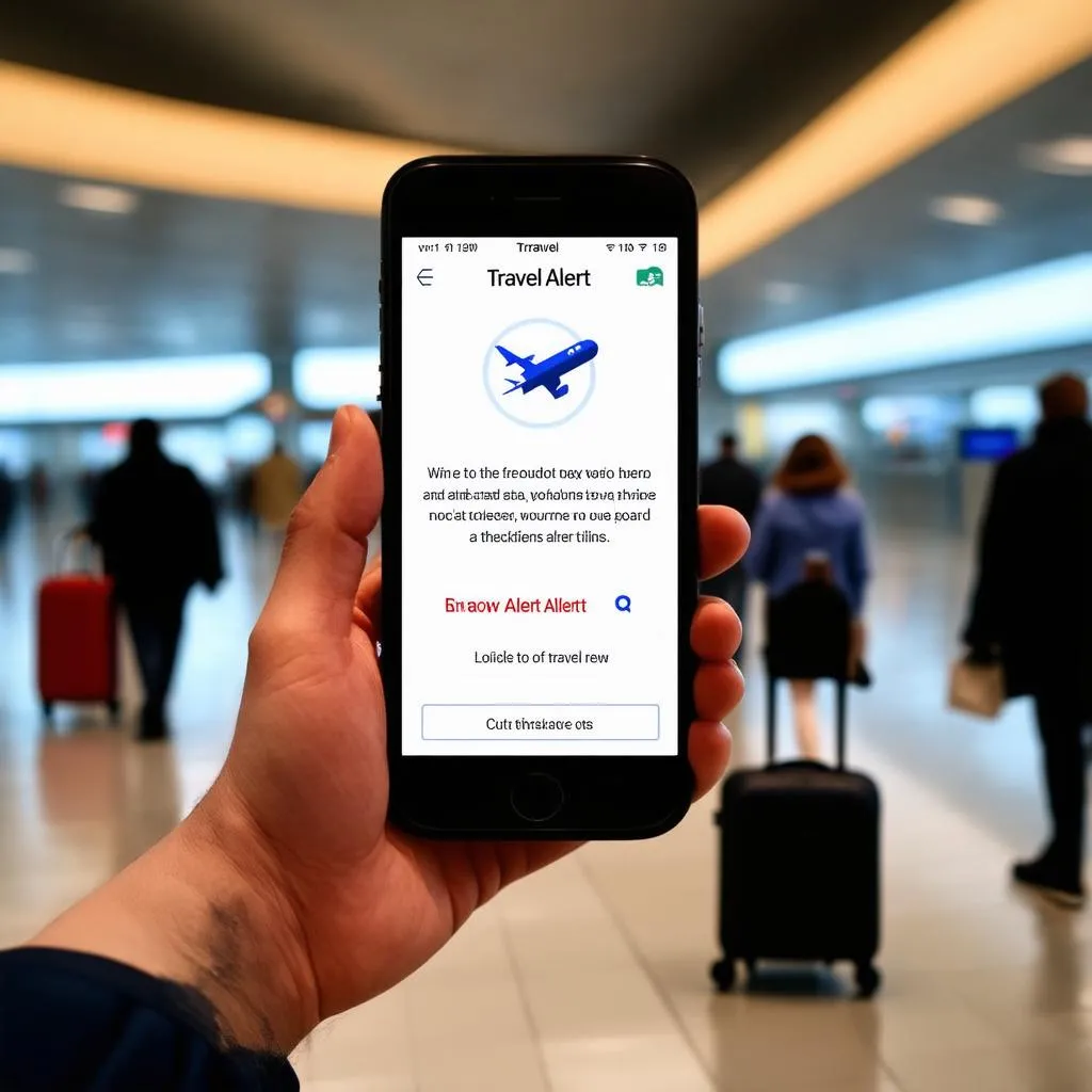 Checking travel alerts on phone