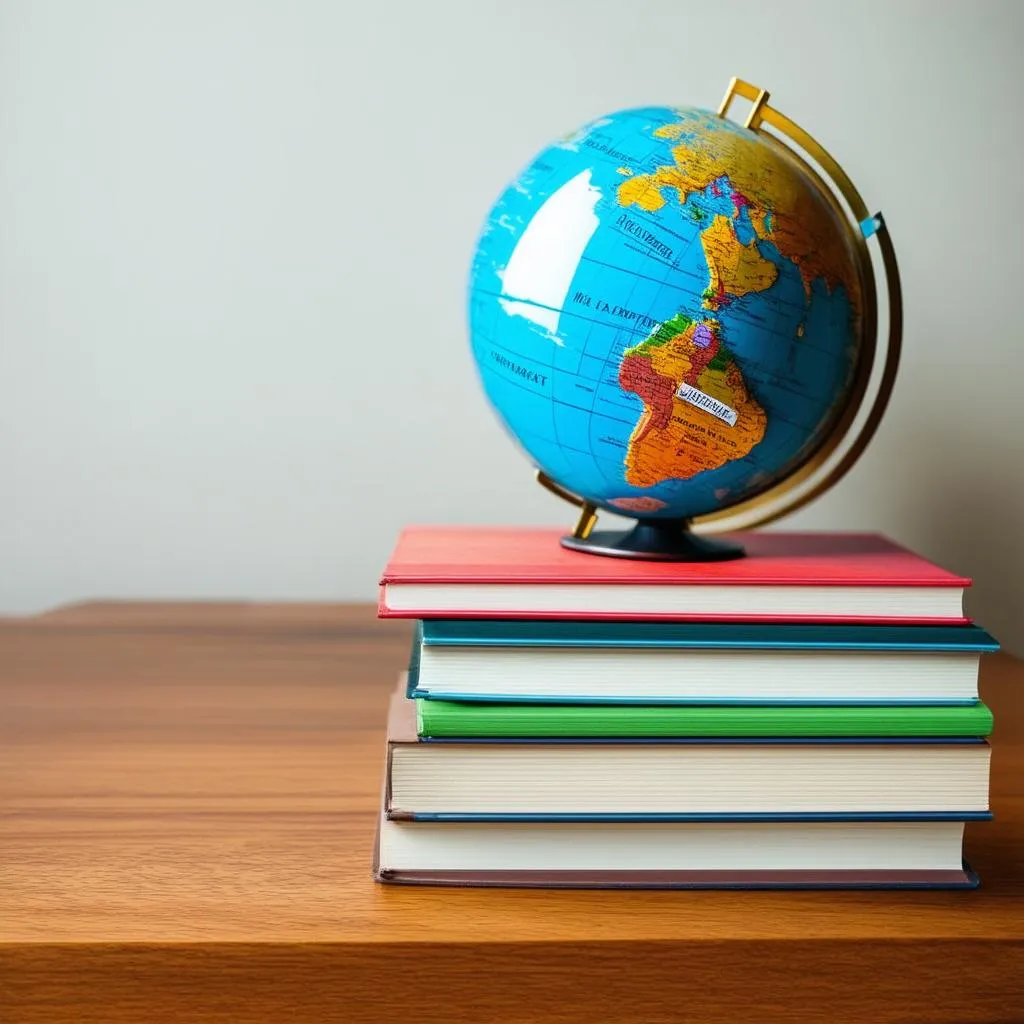 Stack of travel and tourism books