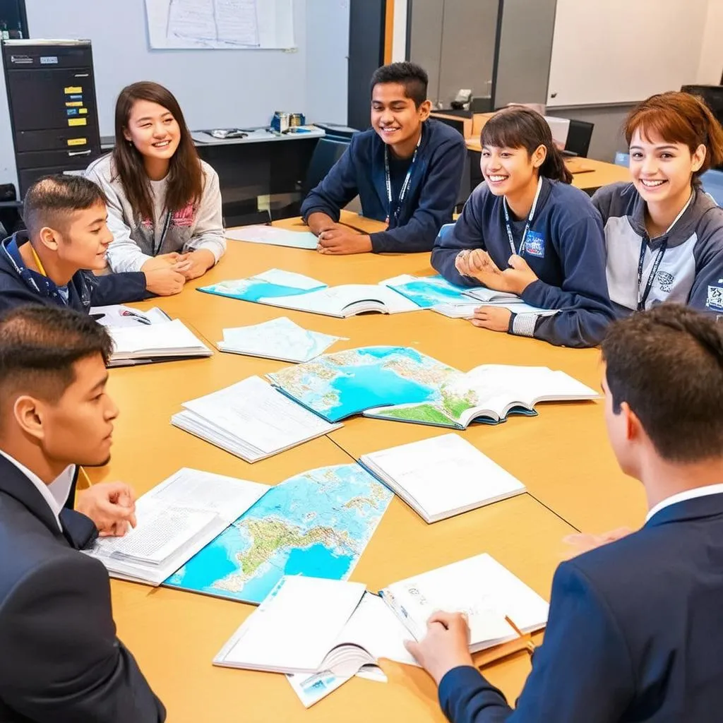 Students studying travel and tourism