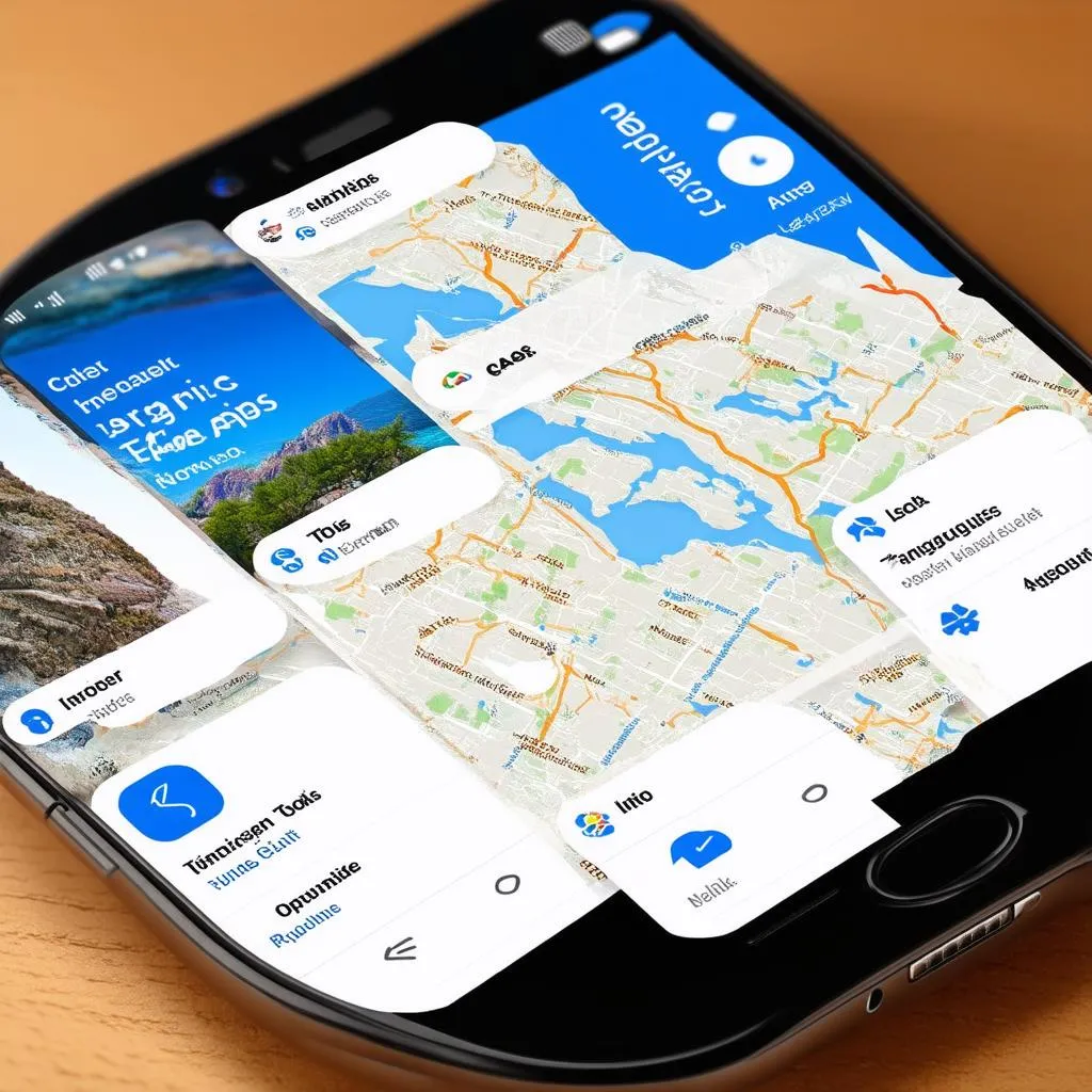 Travel apps on a phone