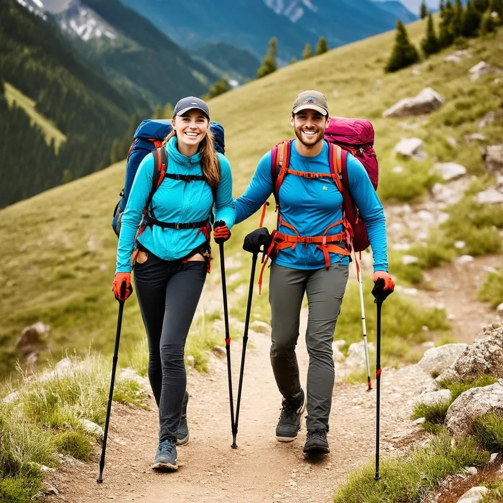 Friends hiking