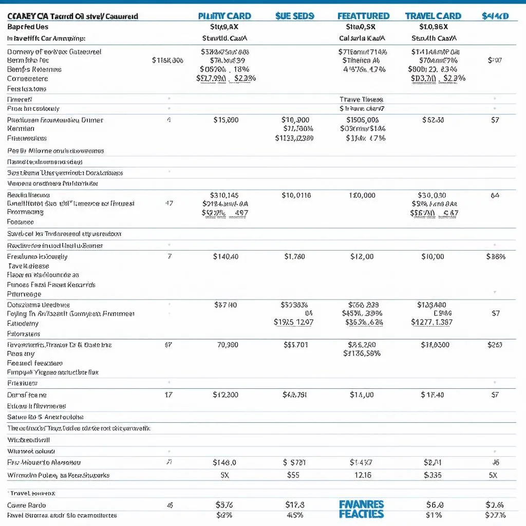 Travel Card Comparison Chart