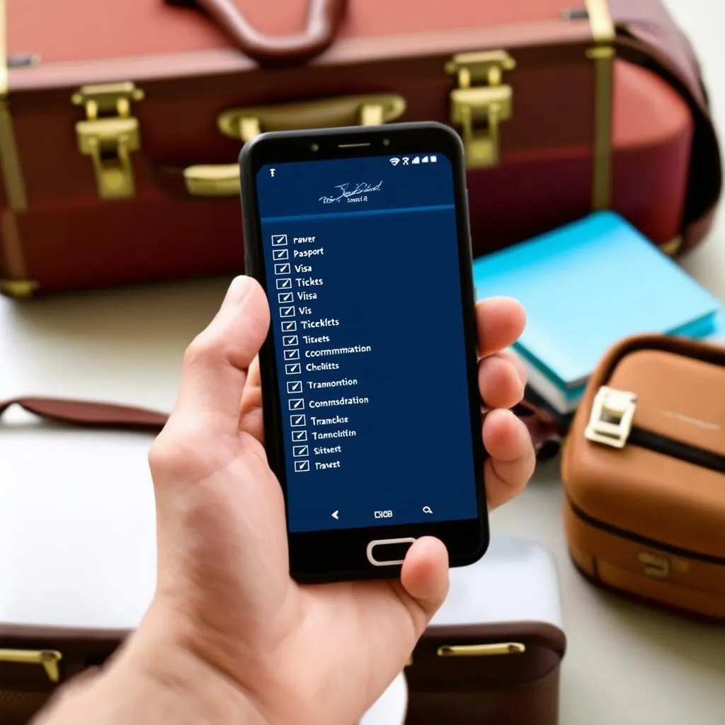 Travel Checklist on Mobile Phone