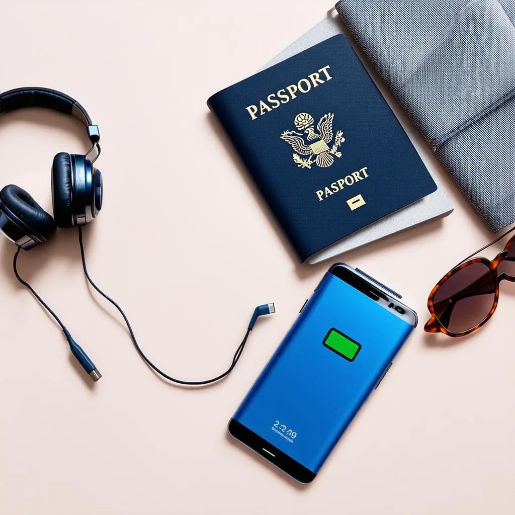 travel essentials and lithium battery