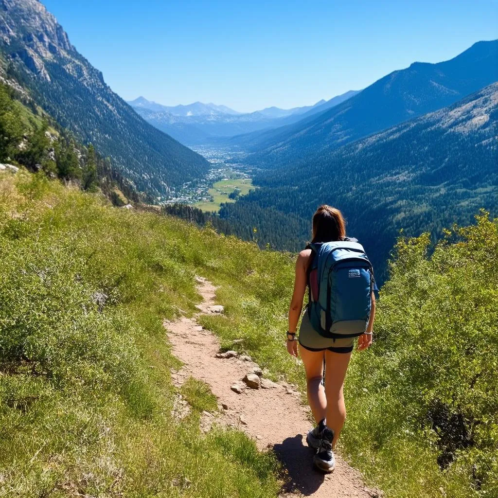 woman hiking